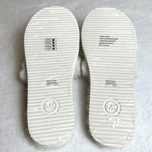 Michael Kors Scarlett Faux Fur Slide Sandal Color - Cream  Size 10 M New In Box - Picture 5 of 6